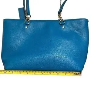 Coach Bags Coach 3664 Blue Small Sophia Pebbled Leather Tote